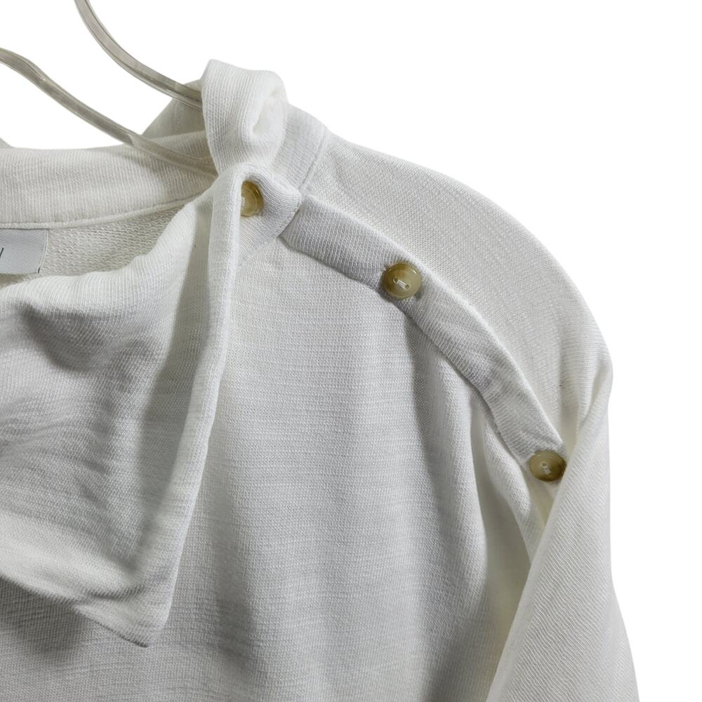 Pure Jill White Side Shoulder Button Split Collar Blouse Size 2X 121624-1003 - Picture 4 of 8